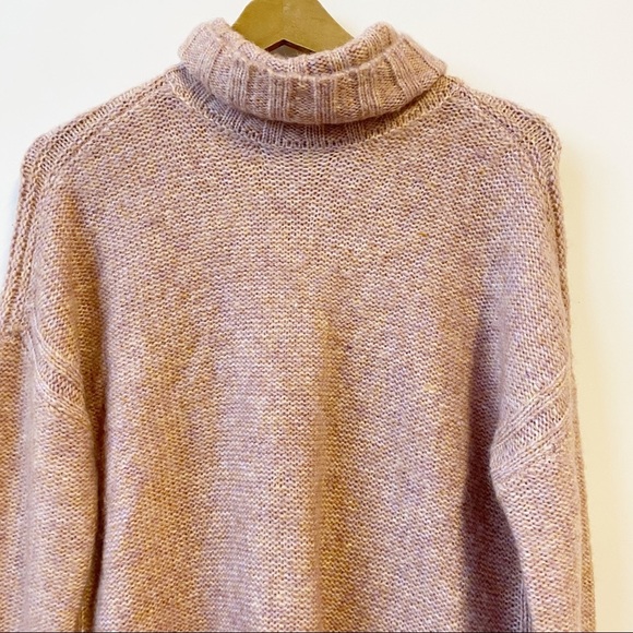 Marled by Reunited Pullover Knit Sweater Turtleneck Rose Gold Women's Medium - Picture 2 of 6